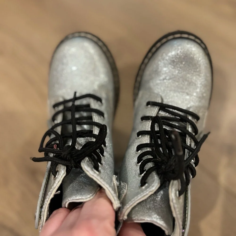 Lelli Kelly Silver Glitter Butterfly Fairy Wings Boots / Shoes Us 11 Eu 29
